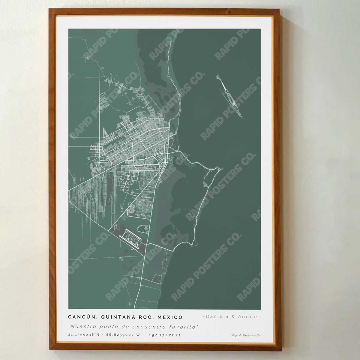 Mapa personalizado de Cancún, Quintana Roo - Posters de ciudades de México - Personaliza gratis el plano de tu ciudad y descarga al instante el plano en PDF digital listo para imprimir y poner en un cuadro.