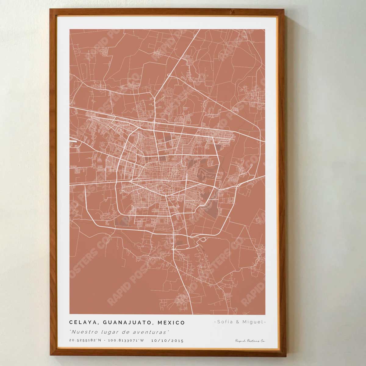 Mapa personalizado de Celaya, Guanajuato - Posters de ciudades de México - Personaliza gratis el plano de tu ciudad y descarga al instante el plano en PDF digital listo para imprimir y poner en un cuadro.