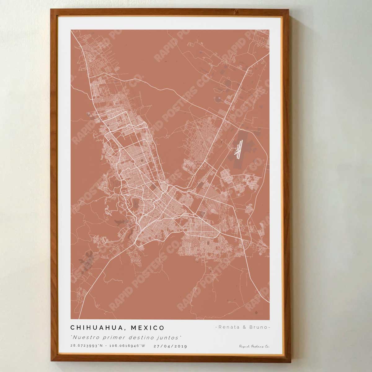 Mapa personalizado de Chihuahua - Posters de ciudades de México - Personaliza gratis el plano de tu ciudad y descarga al instante el plano en PDF digital listo para imprimir y poner en un cuadro.