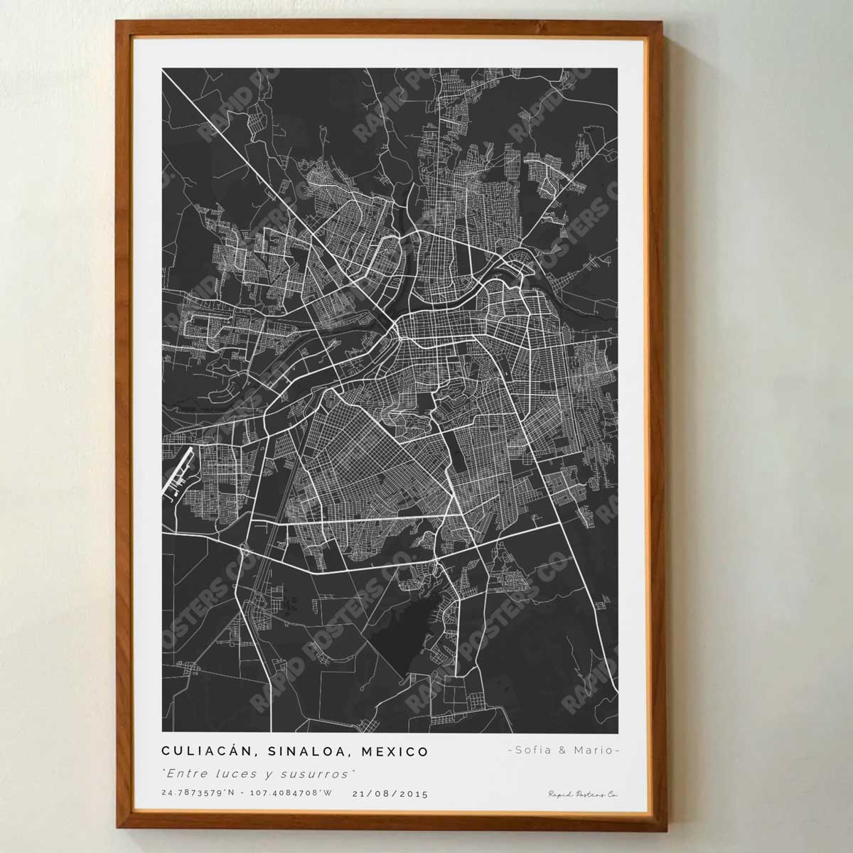 Mapa personalizado de Culiacán, Sinaloa - Posters de ciudades de México - Personaliza gratis el plano de tu ciudad y descarga al instante el plano en PDF digital listo para imprimir y poner en un cuadro.