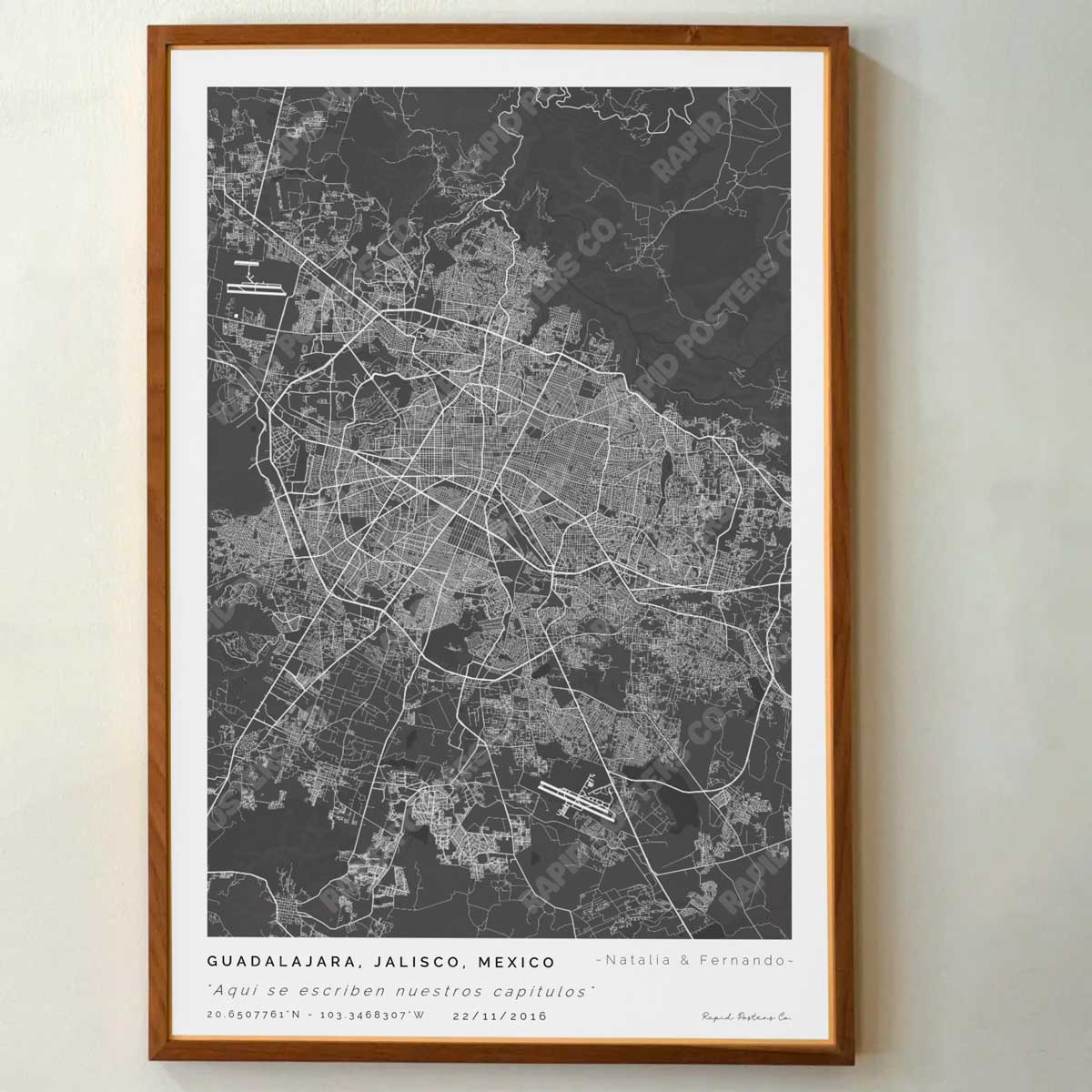 Mapa personalizado de Guadalajara, Jalisco - Posters de ciudades de México - Personaliza gratis el plano de tu ciudad y descarga al instante el plano en PDF digital listo para imprimir y poner en un cuadro.
