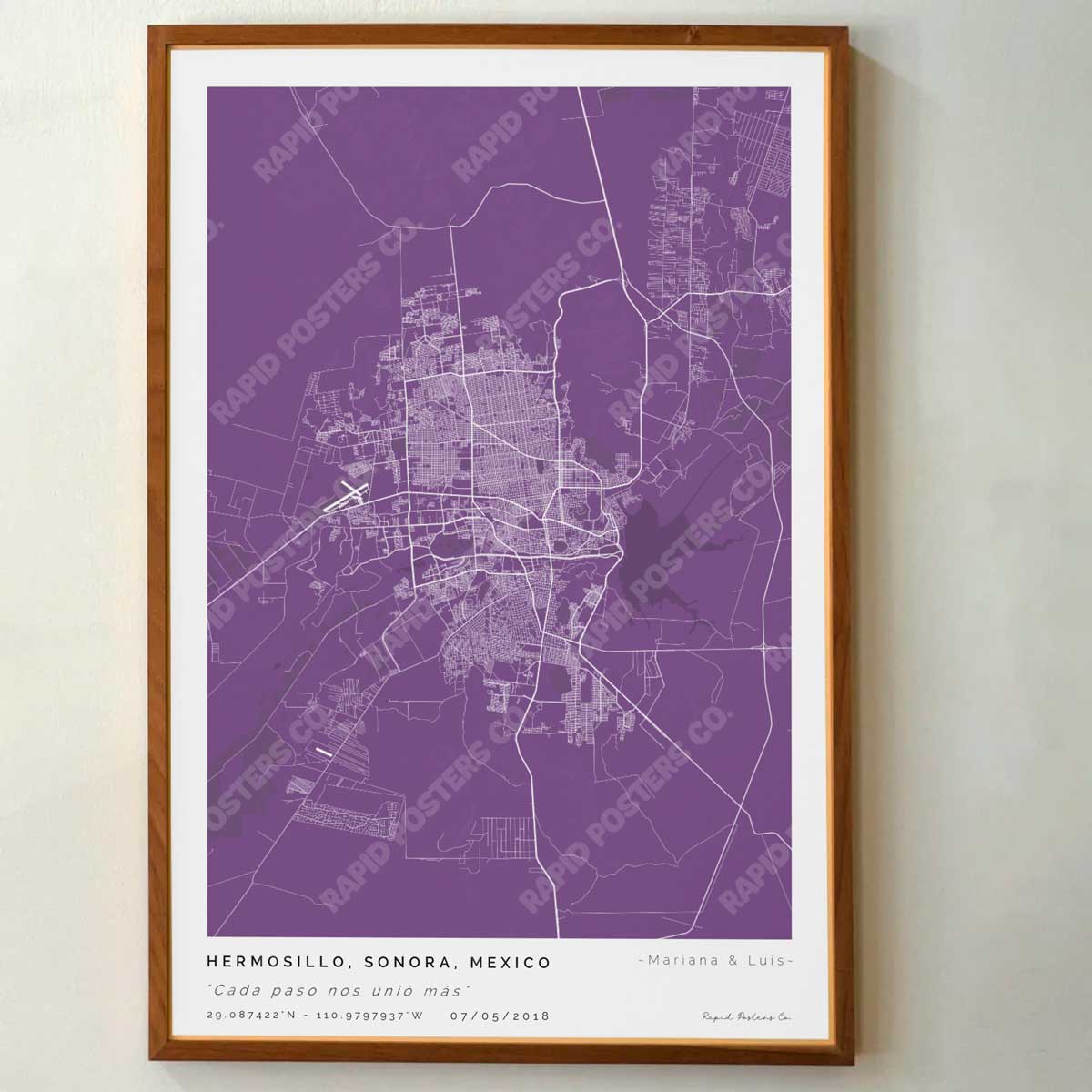 Mapa personalizado de Hermosillo, Sonora - Posters de ciudades de México - Personaliza gratis el plano de tu ciudad y descarga al instante el plano en PDF digital listo para imprimir y poner en un cuadro.