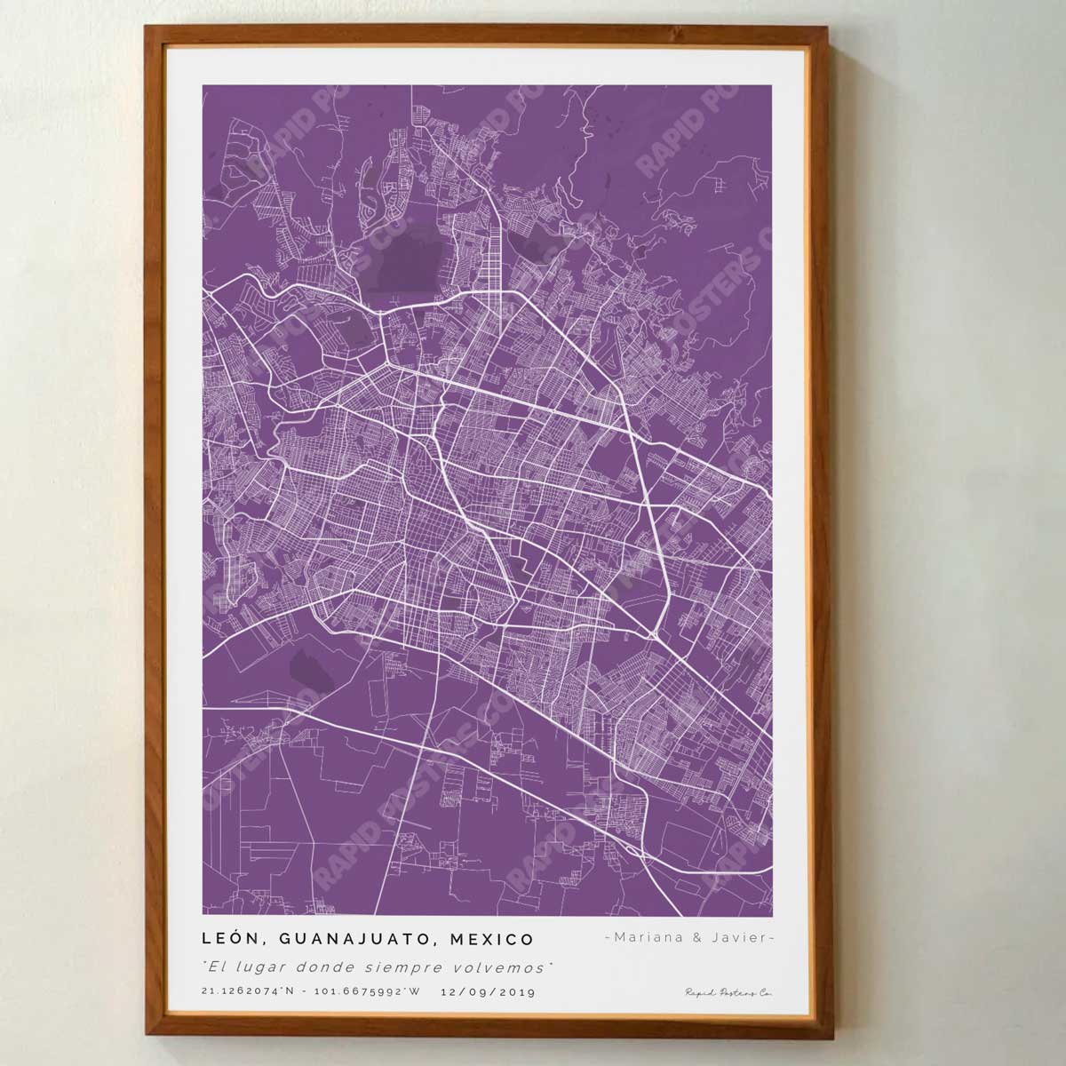 Mapa personalizado de León de los Aldama, Guanajuato - Posters de ciudades de México - Personaliza gratis el plano de tu ciudad y descarga al instante el plano en PDF digital listo para imprimir y poner en un cuadro.