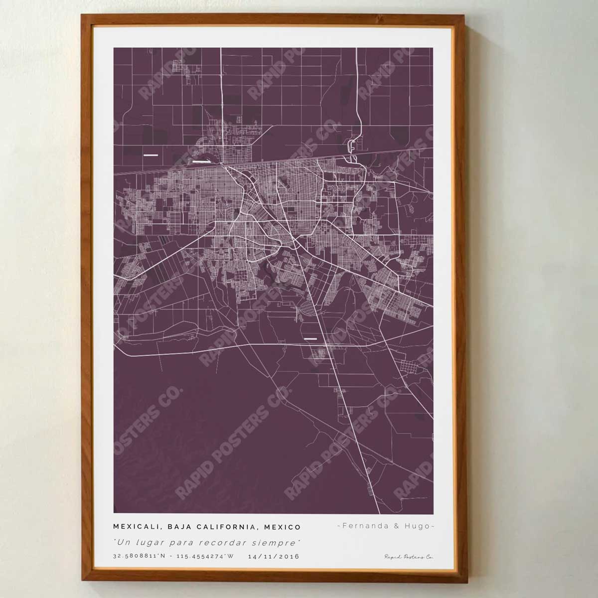 Mapa personalizado de Mexicali, Baja California - Posters de ciudades de México - Personaliza gratis el plano de tu ciudad y descarga al instante el plano en PDF digital listo para imprimir y poner en un cuadro.