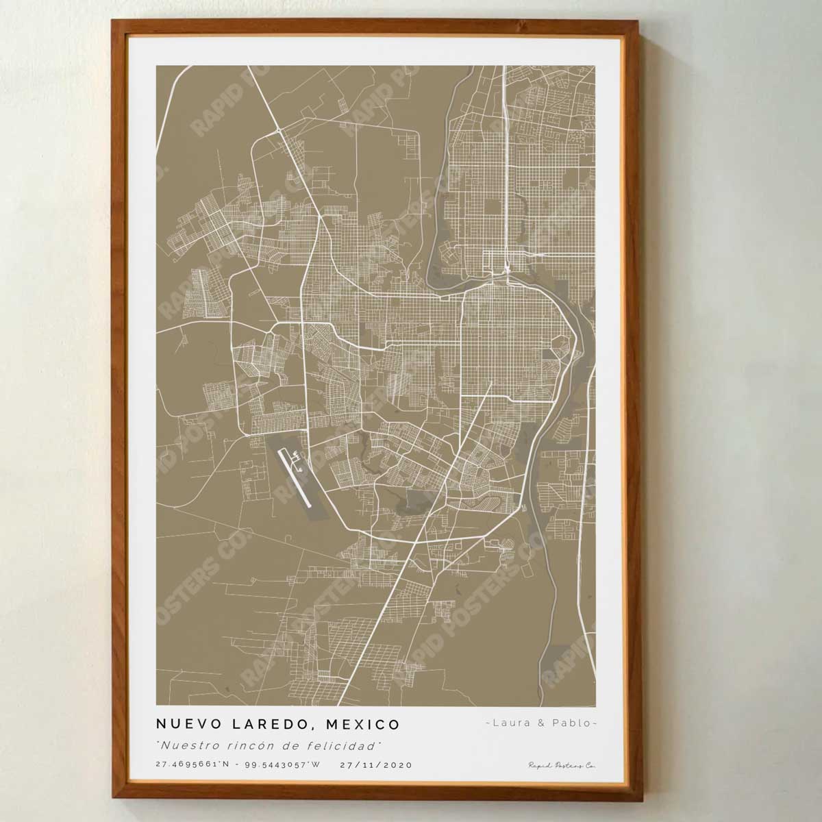 Mapa personalizado de Nuevo Laredo, Tamaulipas - Posters de ciudades de México - Personaliza gratis el plano de tu ciudad y descarga al instante el plano en PDF digital listo para imprimir y poner en un cuadro.