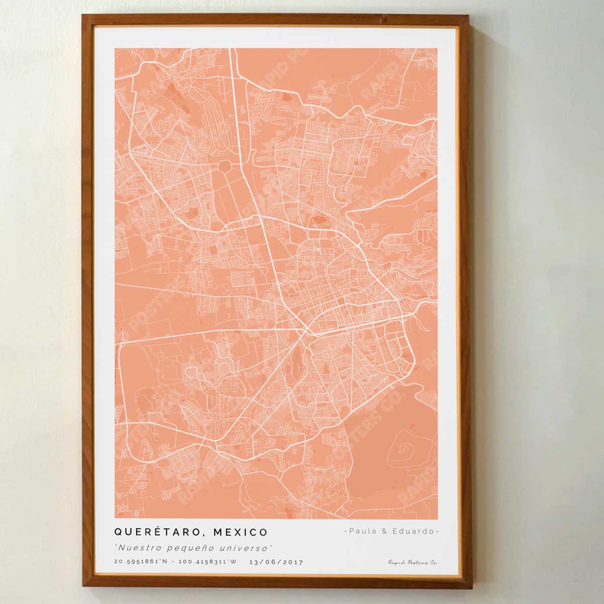 Mapa personalizado de Querétaro - Posters de ciudades de México - Personaliza gratis el plano de tu ciudad y descarga al instante el plano en PDF digital listo para imprimir y poner en un cuadro.