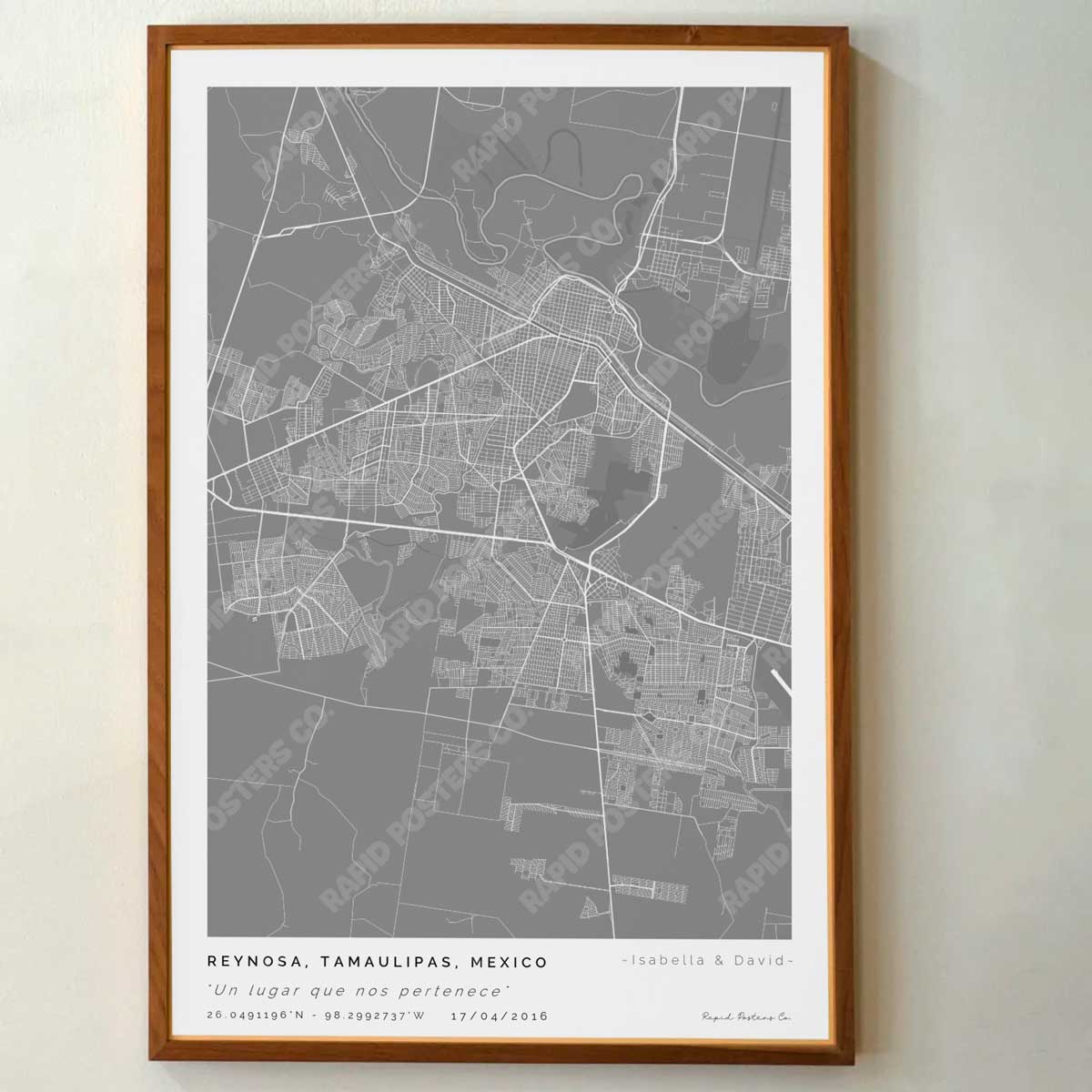 Mapa personalizado de Reynosa, Tamaulipas - Posters de ciudades de México - Personaliza gratis el plano de tu ciudad y descarga al instante el plano en PDF digital listo para imprimir y poner en un cuadro.
