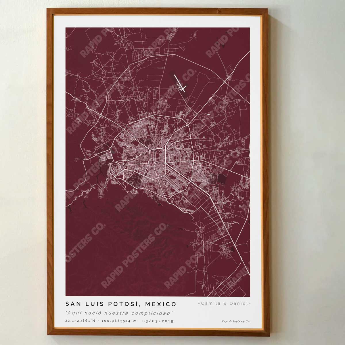 Mapa personalizado de San Luis Potosí - Posters de ciudades de México - Personaliza gratis el plano de tu ciudad y descarga al instante el plano en PDF digital listo para imprimir y poner en un cuadro.