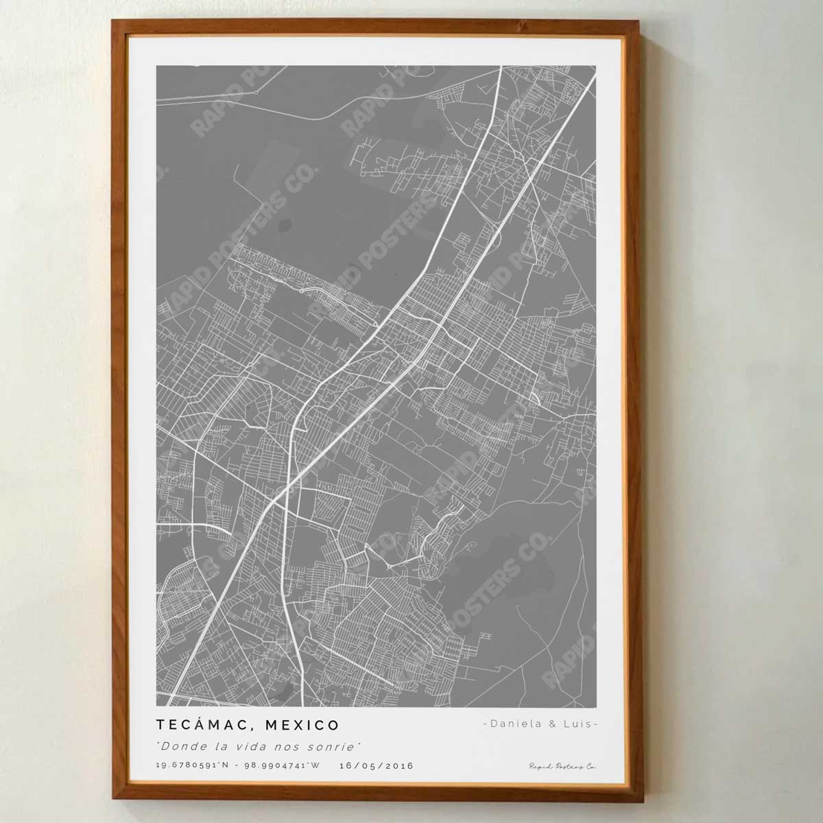 Mapa personalizado de Tecámac - Posters de ciudades de México - Personaliza gratis el plano de tu ciudad y descarga al instante el plano en PDF digital listo para imprimir y poner en un cuadro.