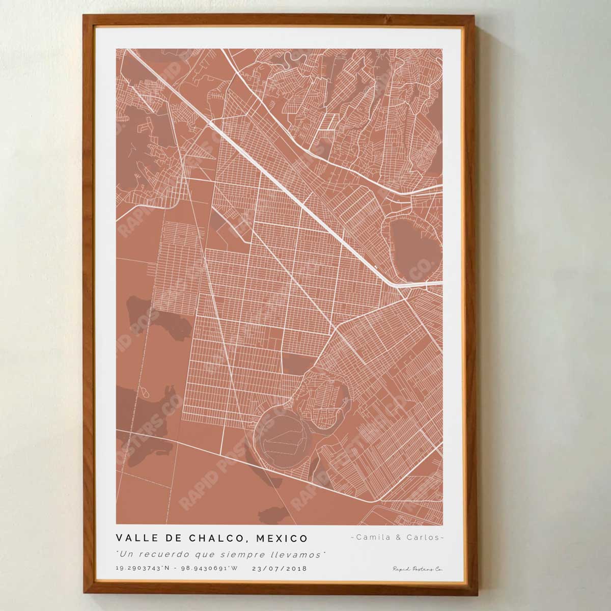 Mapa personalizado de Valle de Chalco - Posters de ciudades de México - Personaliza gratis el plano de tu ciudad y descarga al instante el plano en PDF digital listo para imprimir y poner en un cuadro.