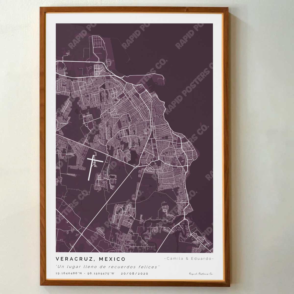 Mapa personalizado de Veracruz - Posters de ciudades de México - Personaliza gratis el plano de tu ciudad y descarga al instante el plano en PDF digital listo para imprimir y poner en un cuadro.
