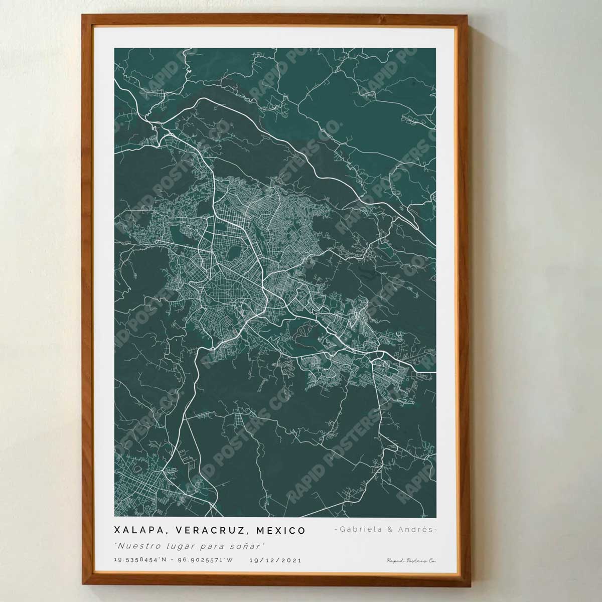 Mapa personalizado de Xalapa, Veracruz - Posters de ciudades de México - Personaliza gratis el plano de tu ciudad y descarga al instante el plano en PDF digital listo para imprimir y poner en un cuadro.