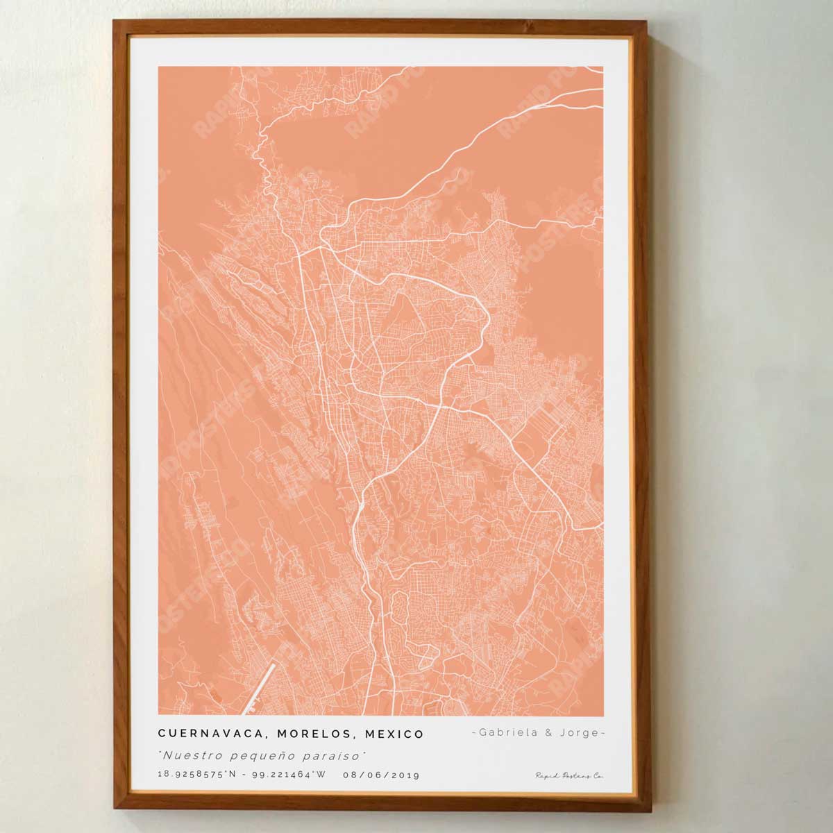 Mapa personalizado de Cuernavaca, Morelos - Posters de ciudades de México - Personaliza gratis el plano de tu ciudad y descarga al instante el plano en PDF digital listo para imprimir y poner en un cuadro.