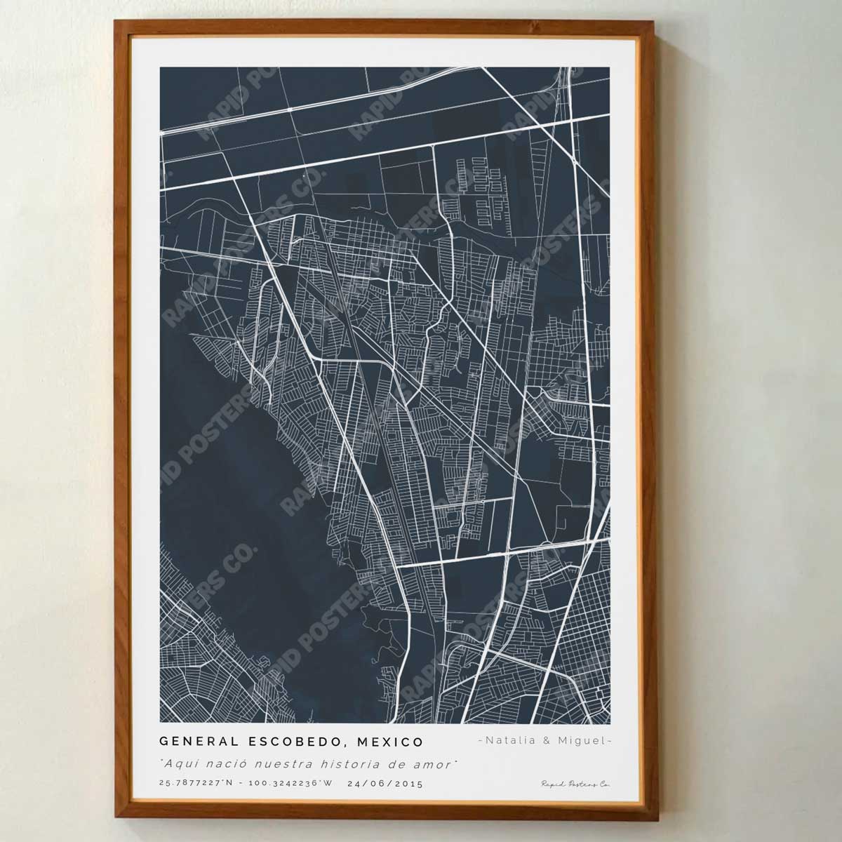 Mapa personalizado de General Escobedo, Nuevo León - Posters de ciudades de México - Personaliza gratis el plano de tu ciudad y descarga al instante el plano en PDF digital listo para imprimir y poner en un cuadro.
