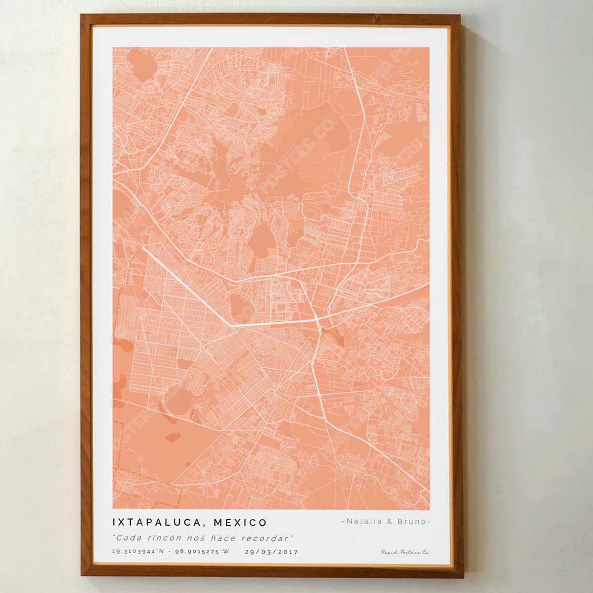Mapa personalizado de Ixtapaluca - Posters de ciudades de México - Personaliza gratis el plano de tu ciudad y descarga al instante el plano en PDF digital listo para imprimir y poner en un cuadro.