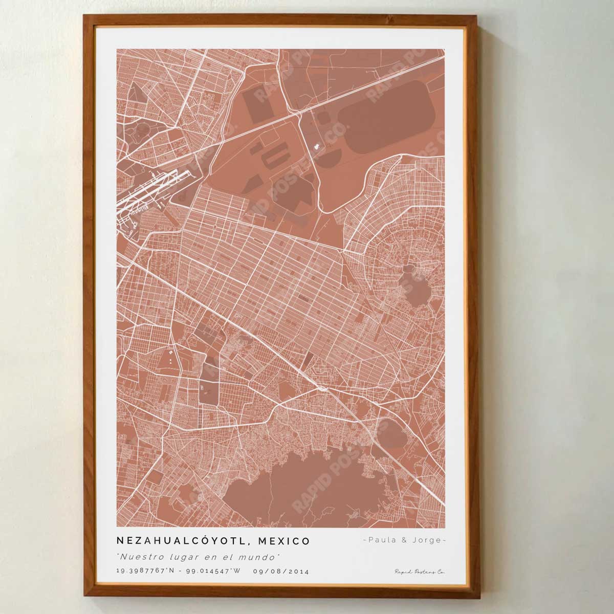 Mapa personalizado de Nezahualcóyotl - Posters de ciudades de México - Personaliza gratis el plano de tu ciudad y descarga al instante el plano en PDF digital listo para imprimir y poner en un cuadro.